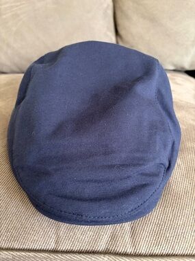 BOSTON SCALLY COMPANY Navy Cotton Newsboy Cap